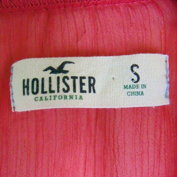 Hollister Sheer Pink Ruffled Blouse Size S - Picture 3 of 3